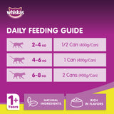 GETIT.QA- Qatar’s Best Online Shopping Website offers WHISKAS CHICKEN IN GRAVY CAN WET CAT FOOD FOR 1+ YEARS ADULT CATS 400 G at the lowest price in Qatar. Free Shipping & COD Available!