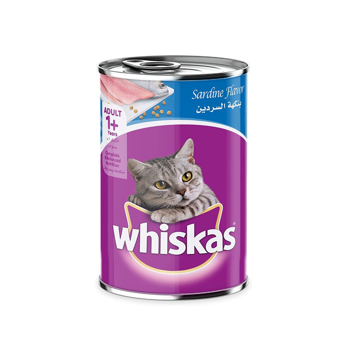 GETIT.QA- Qatar’s Best Online Shopping Website offers WHISKAS SARDINE CAN WET CAT FOOD FOR 1+ YEARS ADULT CATS 400 G at the lowest price in Qatar. Free Shipping & COD Available!