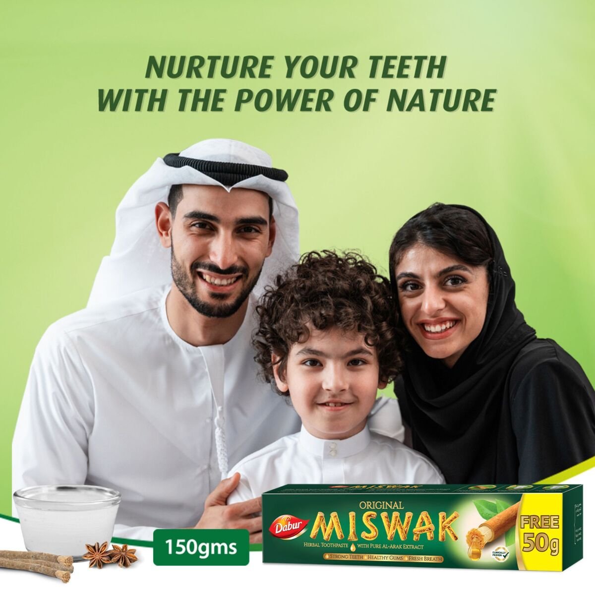 GETIT.QA- Qatar’s Best Online Shopping Website offers DABUR ORIGINAL MISWAK HERBAL TOOTHPASTE 120 G at the lowest price in Qatar. Free Shipping & COD Available!