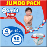 GETIT.QA- Qatar’s Best Online Shopping Website offers SANITA BAMBI BABY DIAPER PANTS SIZE 4 LARGE 8-14 KG 50 PCS at the lowest price in Qatar. Free Shipping & COD Available!