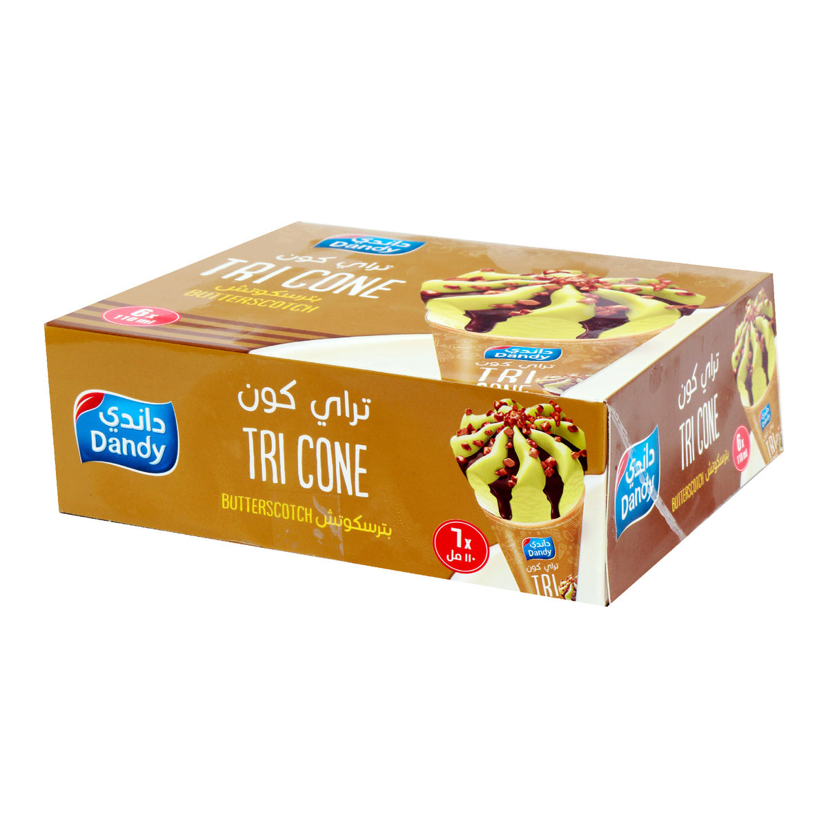 GETIT.QA- Qatar’s Best Online Shopping Website offers DANDY ICE CREAM TRI CONE BUTTERSCOTCH 6 X 110ML at the lowest price in Qatar. Free Shipping & COD Available!