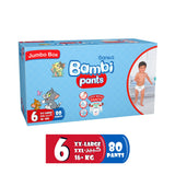 GETIT.QA- Qatar’s Best Online Shopping Website offers SANITA BAMBI BABY DIAPER PANTS SIZE 6 EXTRA LARGE 16+KG 80PCS at the lowest price in Qatar. Free Shipping & COD Available!
