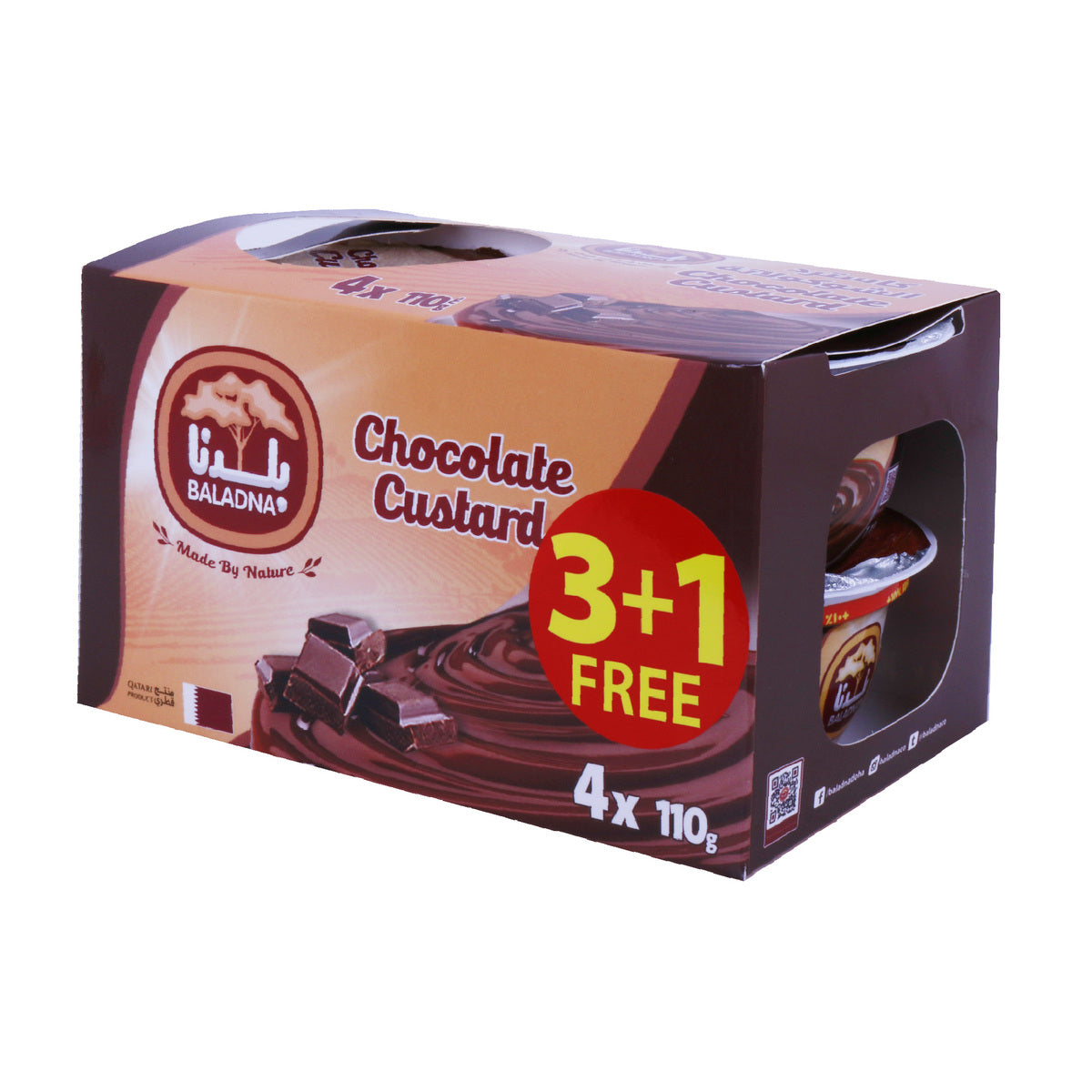 GETIT.QA- Qatar’s Best Online Shopping Website offers Baladna Custard Chocolate 4 x 110g at lowest price in Qatar. Free Shipping & COD Available!