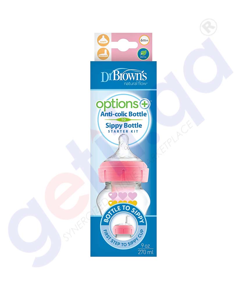 Buy Dr Brown's Wide Neck Pink Heart WB91604-P3 Doha Qatar