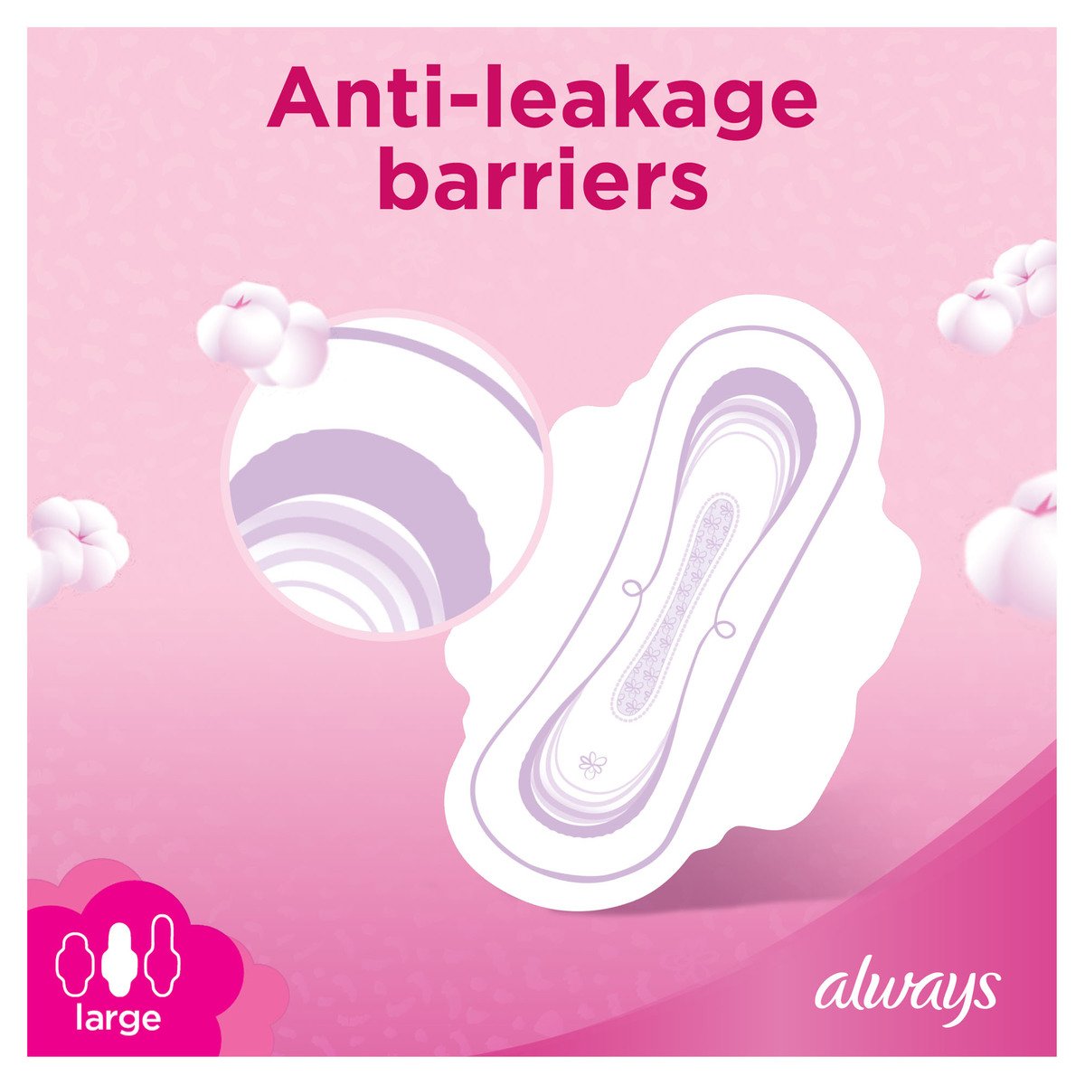 GETIT.QA- Qatar’s Best Online Shopping Website offers ALWAYS SOFT ULTRA THIN LARGE SANITARY PADS 8 COUNT at the lowest price in Qatar. Free Shipping & COD Available!