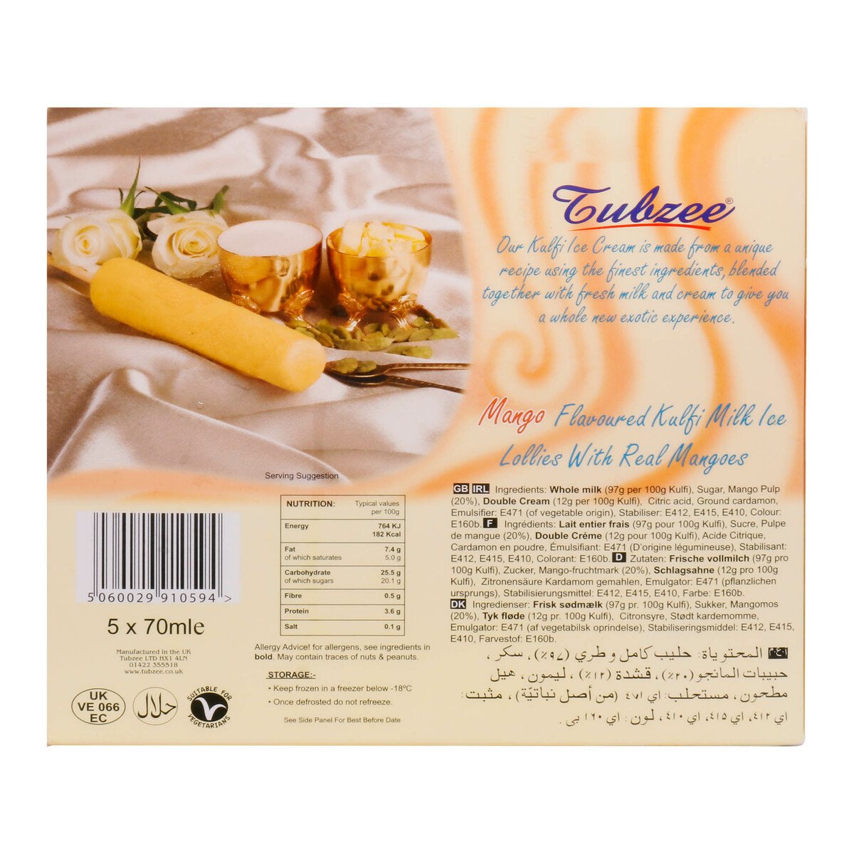 GETIT.QA- Qatar’s Best Online Shopping Website offers TUBZEE MANGO KULFI MILK ICE LOLLIES 5 X 70 ML at the lowest price in Qatar. Free Shipping & COD Available!