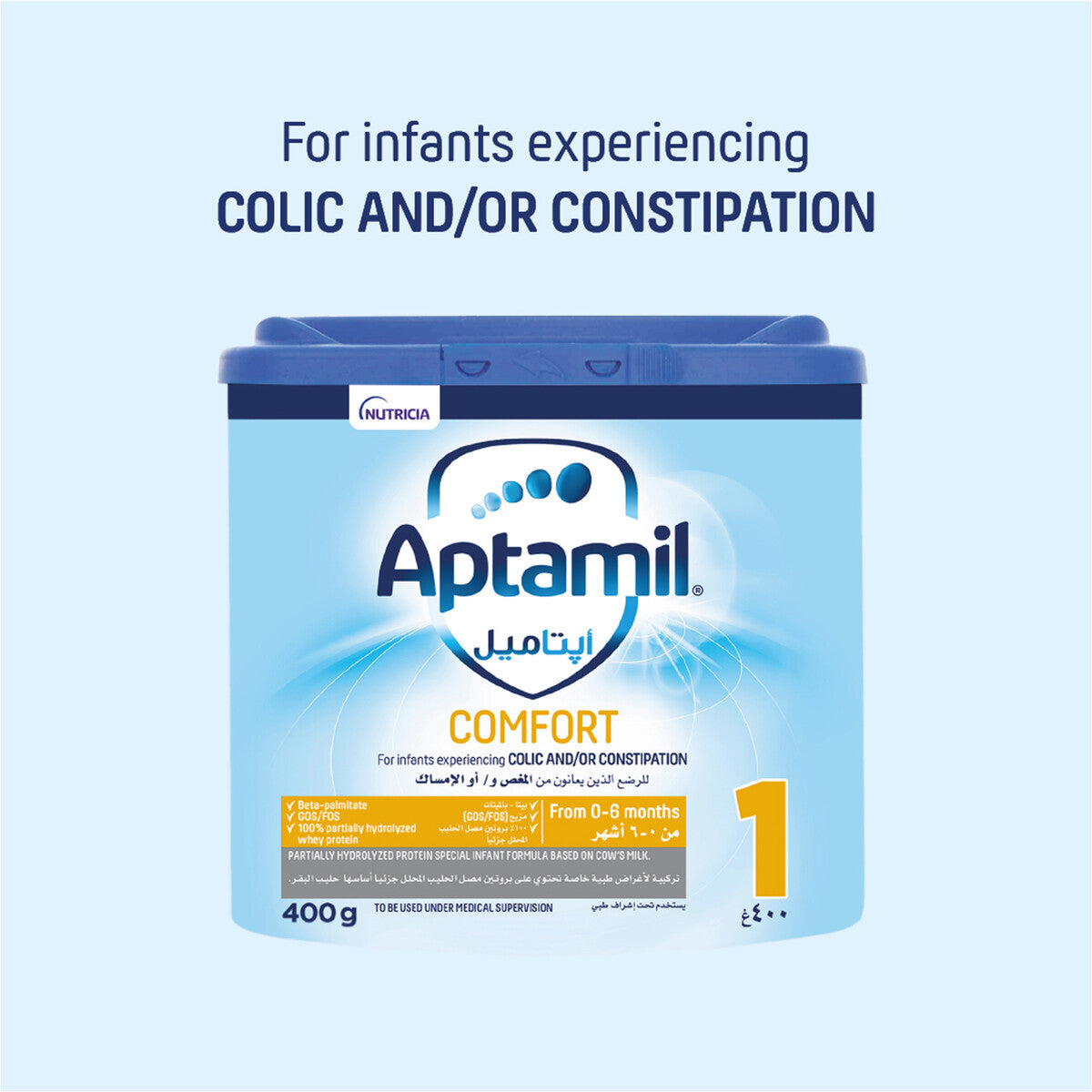GETIT.QA- Qatar’s Best Online Shopping Website offers APTAMIL COMFORT STAGE 1 INFANT FORMULA BASED 400 G at the lowest price in Qatar. Free Shipping & COD Available!