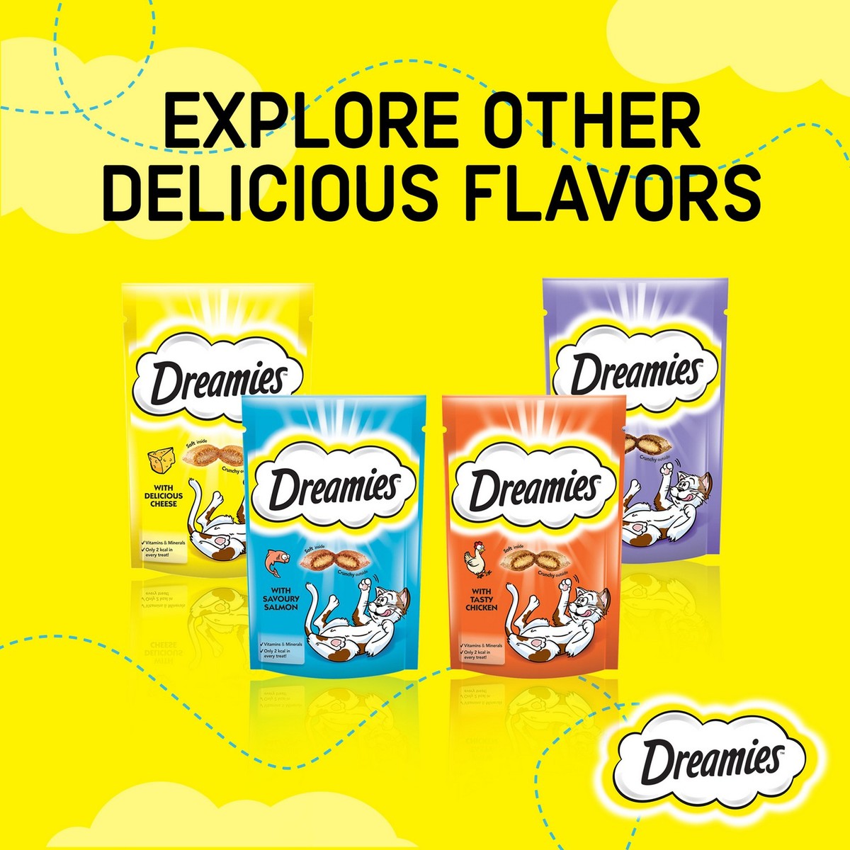 GETIT.QA- Qatar’s Best Online Shopping Website offers DREAMIES CAT TREATS CHEESE 60G at the lowest price in Qatar. Free Shipping & COD Available!