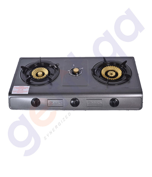 GETIT.QA BUY ELEKTA 3 BURNER TEFLON COATED COATED GAS STOVE EGC303TC IN QATAR
