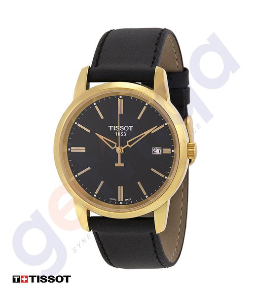 GETIT.QA BUY TISSOT CLASSIC DREAM BLACK DIAL LEATHER MENS WATCH