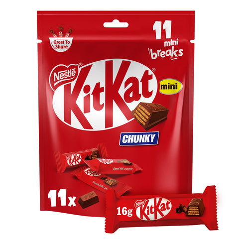 Nestle KitKat Chunky Mini Bag Milk Chocolate Bag 11 pcs 176 g - GETIT.QA