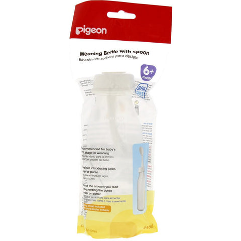 GETIT.QA- Qatar’s Best Online Shopping Website offers PIGEON WEANING BOTTLE WITH SPOON 240 ML at the lowest price in Qatar. Free Shipping & COD Available!