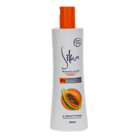 GETIT.QA- Qatar’s Best Online Shopping Website offers SILKA WHITENING LOTION PAPAYA SPF6 300ML at the lowest price in Qatar. Free Shipping & COD Available!