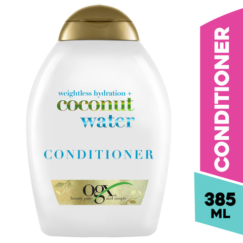 GETIT.QA- Qatar’s Best Online Shopping Website offers OGX CONDITIONER WEIGHTLESS HYDRATION + COCONUT WATER 385 ML at the lowest price in Qatar. Free Shipping & COD Available!