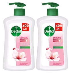 Dettol Skincare Anti-Bacterial Hand Wash Rose & Sakura Blossom Scent Value Pack 2 x 400 ml