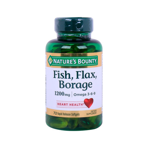 GETIT.QA- Qatar’s Best Online Shopping Website offers NATURE'S BOUNTY FISH-- FLAX-- BORAGE 72PCS at the lowest price in Qatar. Free Shipping & COD Available!