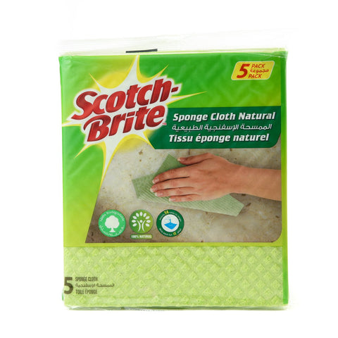 GETIT.QA- Qatar’s Best Online Shopping Website offers SCOTCH BRITE NATURAL SPONGE CLOTH 5 PCS
 at the lowest price in Qatar. Free Shipping & COD Available!