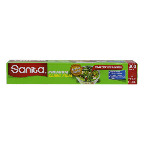 GETIT.QA- Qatar’s Best Online Shopping Website offers SANITA PREMIUM CLING FILM 300SQ.FT SIZE 30CM X 91.44M 1PC at the lowest price in Qatar. Free Shipping & COD Available!