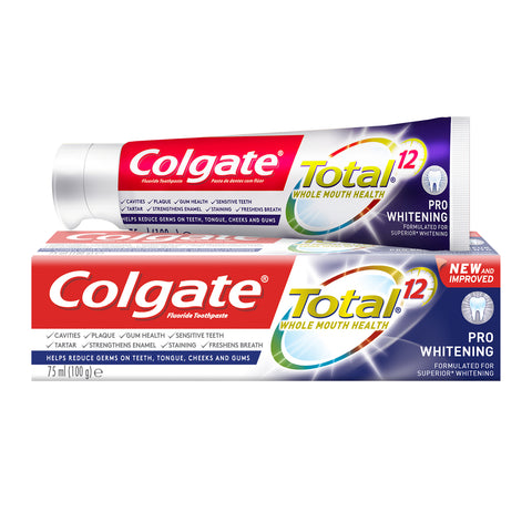 GETIT.QA- Qatar’s Best Online Shopping Website offers COLGATE FLUORIDE TOOTHPASTE TOTAL PRO WHITENING 75 ML at the lowest price in Qatar. Free Shipping & COD Available!