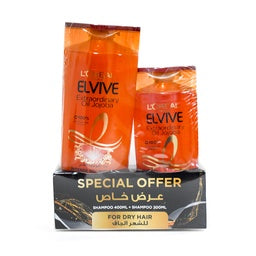 L'Oreal Paris Elvive Extraordinary Oil Jojoba Nourishing Shampoo For Dry Hair 400 ml + 200 ml