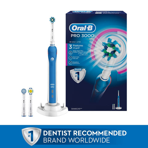 Oral-B PRO 3000 CrossAction Electric Rechargeable Toothbrush Powered by Braun Assorted Color