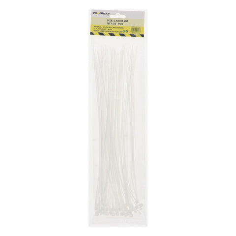 GETIT.QA- Qatar’s Best Online Shopping Website offers POWERMAN NYLON CABLE TIE 3.6 X 300 MM 50 PCS at the lowest price in Qatar. Free Shipping & COD Available!