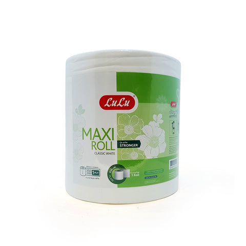 GETIT.QA- Qatar’s Best Online Shopping Website offers LULU MAXI ROLL CLASSIC WHITE 350M X 1PLY 1 ROLL at the lowest price in Qatar. Free Shipping & COD Available!