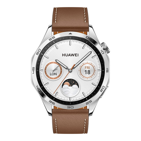 GETIT.QA- Qatar’s Best Online Shopping Website offers HUAWEI SMART WATCH GT 4, 46 MM, BROWN LEATHER STRAP, PHOINIX-B19L at the lowest price in Qatar. Free Shipping & COD Available!