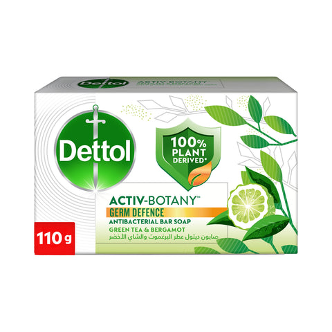 GETIT.QA- Qatar’s Best Online Shopping Website offers DETTOL ACTIV-BOTANY ANTIBACTERIAL BAR SOAP-- GREEN TEA & BERGAMOT FRAGRANCE-- 100% PLANT-DERIVED INGREDIENTS 110 G at the lowest price in Qatar. Free Shipping & COD Available!