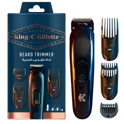 GETIT.QA- Qatar’s Best Online Shopping Website offers KING C. GILLETTE CORDLESS MEN’S BEARD TRIMMER KIT WITH LIFETIME SHARP BLADES AND 3 INTERCHANGEABLE COMBS at the lowest price in Qatar. Free Shipping & COD Available!