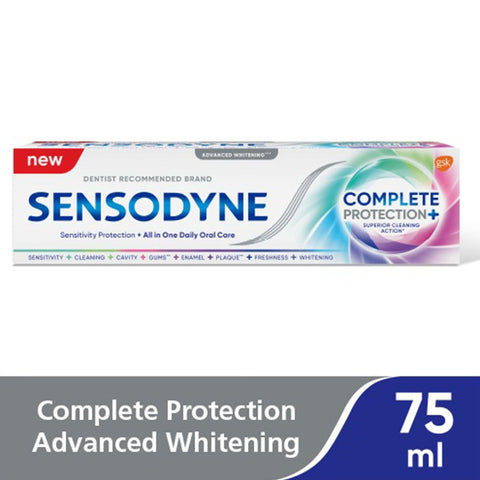 GETIT.QA- Qatar’s Best Online Shopping Website offers SENSODYNE ADVANCED WHITENING COMPLETE PROTECTION TOOTHPASTE 75 ML at the lowest price in Qatar. Free Shipping & COD Available!