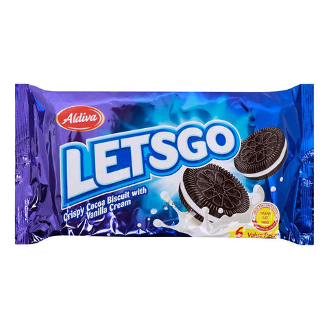 GETIT.QA- Qatar’s Best Online Shopping Website offers ALDIVA LETSGO COCOA BISCUIT WITH VANILLA CREAM 336 G at the lowest price in Qatar. Free Shipping & COD Available!