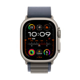 GETIT.QA- Qatar’s Best Online Shopping Website offers APPLE WATCH ULTRA 2 GPS + CELLULAR, TITANIUM CASE WITH BLUE ALPINE LOOP, 49 MM, MEDIUM, MREP3AE/A at the lowest price in Qatar. Free Shipping & COD Available!