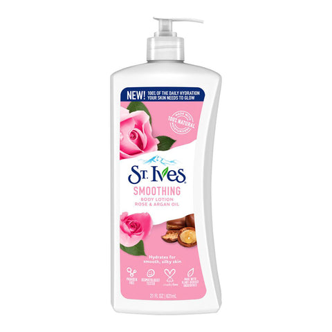 GETIT.QA- Qatar’s Best Online Shopping Website offers ST. IVES SMOOTHING BODY LOTION ROSE & ARGAN OIL 621 ML at the lowest price in Qatar. Free Shipping & COD Available!