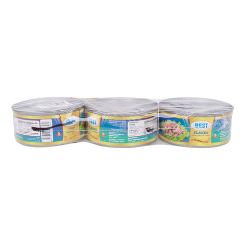 GETIT.QA- Qatar’s Best Online Shopping Website offers BEST LIGHT MEAT TUNA FLAKES IN VEGETABLE OIL-- 3 X 170 G at the lowest price in Qatar. Free Shipping & COD Available!