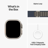 GETIT.QA- Qatar’s Best Online Shopping Website offers APPLE WATCH ULTRA 2 GPS + CELLULAR, TITANIUM CASE WITH BLUE ALPINE LOOP, 49 MM, MEDIUM, MREP3AE/A at the lowest price in Qatar. Free Shipping & COD Available!