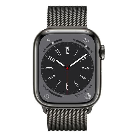 GETIT.QA- Qatar’s Best Online Shopping Website offers APPLE WATCH SERIES 8 GPS + CELLULAR, 41 MM, GRAPHITE STAINLESS STEEL CASE WITH GRAPHITE MILANESE LOOP at the lowest price in Qatar. Free Shipping & COD Available!