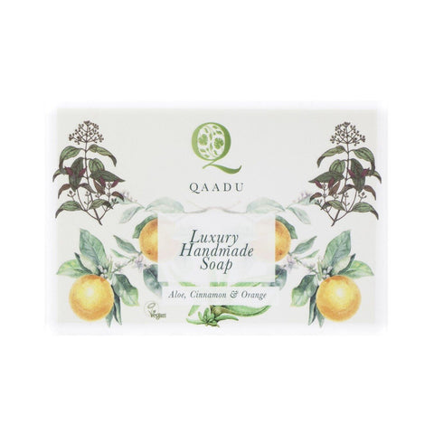 GETIT.QA- Qatar’s Best Online Shopping Website offers QAADU LUXURY HANDMADE SOAP WITH NATURAL INGREDIENTS ALOE VERA CINNAMON & ORANGE 125 G at the lowest price in Qatar. Free Shipping & COD Available!