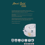 GETIT.QA- Qatar’s Best Online Shopping Website offers CHEFLINE STAINLESS STEEL HOT POT AMAL GOLD-- 3500 ML at the lowest price in Qatar. Free Shipping & COD Available!