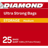 GETIT.QA- Qatar’s Best Online Shopping Website offers DIAMOND ULTRA STRONG ZIPPER STORAGE BAGS MEDIUM OXO-BIODEGRADABLE SIZE 17.7CM X 17.3CM 25 PCS at the lowest price in Qatar. Free Shipping & COD Available!