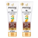 GETIT.QA- Qatar’s Best Online Shopping Website offers PANTENE PRO-V HAIR OIL REPLACEMENT LEAVE ON CREAM MILKY DAMAGE REPAIR 2 X 275 ML at the lowest price in Qatar. Free Shipping & COD Available!