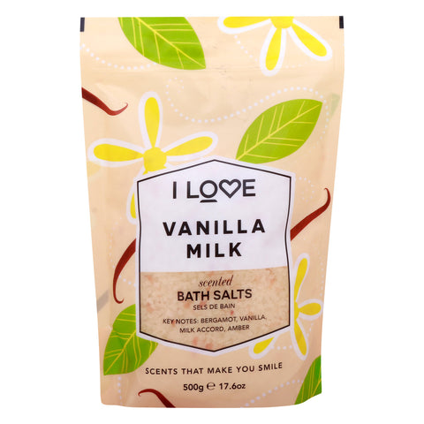 GETIT.QA- Qatar’s Best Online Shopping Website offers I LOVE VANILLA MILK BATH SALTS-- 500 G at the lowest price in Qatar. Free Shipping & COD Available!