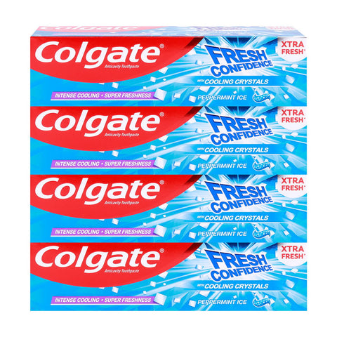 GETIT.QA- Qatar’s Best Online Shopping Website offers COLGATE FRESH CONFIDENCE PEPPERMINT ICE TOOTHPASTE 4 X 125 G at the lowest price in Qatar. Free Shipping & COD Available!