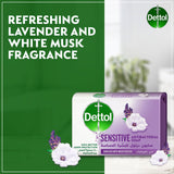 GETIT.QA- Qatar’s Best Online Shopping Website offers DETTOL SENSITIVE ANTI-BACTERIAL BATHING SOAP BAR LAVENDER & WHITE MUSK FRAGRANCE VALUE PACK 4 X 120 G at the lowest price in Qatar. Free Shipping & COD Available!