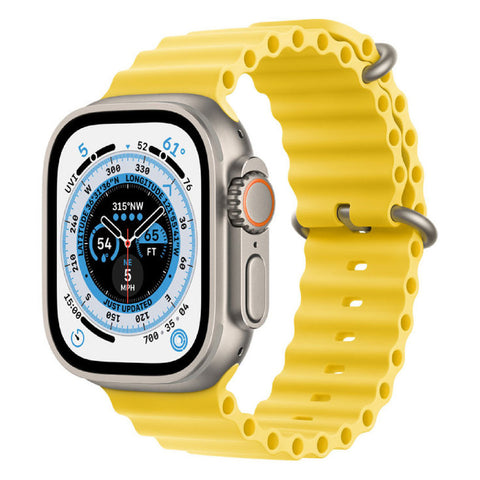 GETIT.QA- Qatar’s Best Online Shopping Website offers APPLE WATCH ULTRA GPS + CELLULAR TITANIUM CASE WITH YELLOW OCEAN BAND, 49 MM, MNHG3 at the lowest price in Qatar. Free Shipping & COD Available!