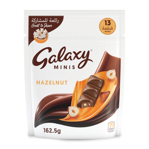 GETIT.QA- Qatar’s Best Online Shopping Website offers GALAXY MINIS HAZELNUT CHOCOLATE BAR 13 PCS 162.5G at the lowest price in Qatar. Free Shipping & COD Available!