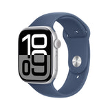 GETIT.QA- Qatar’s Best Online Shopping Website offers PRE-ORDER APPLE WATCH SERIES 10 GPS, 42MM SILVER ALUMINIUM CASE WITH DENIM SPORT BAND - M/L, MWWC3QA/A at the lowest price in Qatar. Free Shipping & COD Available!