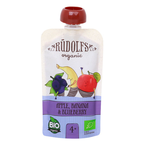 GETIT.QA- Qatar’s Best Online Shopping Website offers RUDOLFS ORGANIC APPLE, BANANA & BLUEBERRY PUREE 4+ 110 G at the lowest price in Qatar. Free Shipping & COD Available!