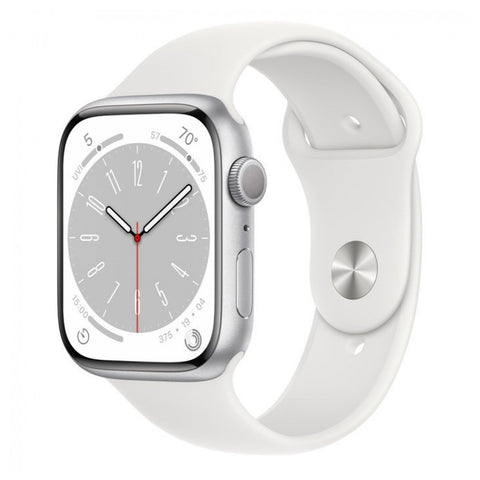 GETIT.QA- Qatar’s Best Online Shopping Website offers APPLE WATCH SERIES 8 GPS + CELLULAR ONLY SILVER ALUMINUM CASE 45MM WITH SPORT BAND, MP4J3 at the lowest price in Qatar. Free Shipping & COD Available!