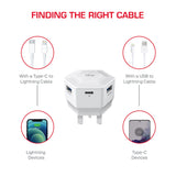 GETIT.QA- Qatar’s Best Online Shopping Website offers TRANDS 30W PD DUAL USB PORTS, TYPE-C PORTS TRAVEL CHARGER WITH TYPE-C TO LIGHTNING CABLE, WHITE at the lowest price in Qatar. Free Shipping & COD Available!